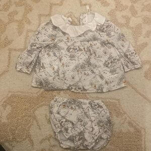 Gently used Janie and Jack Winnie the Pooh matching set, size 6-12 months